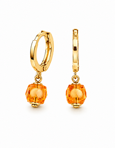 Argola Clique Pingente Tangerina Ouro