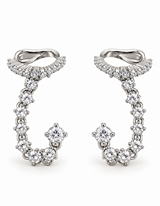 Brinco Chain Diamond Rhodium Branco