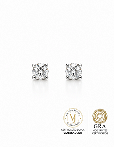 Brinco Solitário 6mm Clássico Moissanite 1.6ct