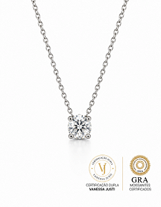 Colar Ponto de luz Moissanite 6mm - 0.8ct