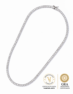Colar Riviera Moissanite 2,5 mm | 45 cm em Prata 925