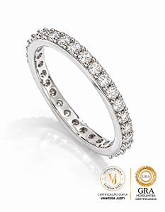 Anel Aparador Moissanite 3 mm | 2,1 ct em Prata 925