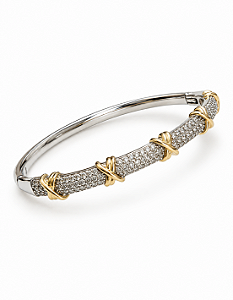 Bracelete X Cravejado Em Zircônias