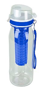 Garrafa Esportiva Com Infusor 680 Ml Azul Moda Do Chef