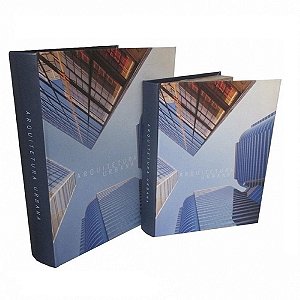 Conjunto De 2 Caixas Livros Decorativos Linha Arquitetura Urbana Btc Decor
