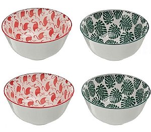 Conjunto De Bowls 4 Peças Em Cerâmica Btc Decor