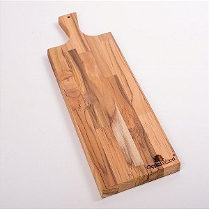 TTábua De Corte ou Para Servir Baguete 54x18cm Em Madeira Teca Oeste Wood