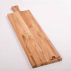 Tabua Para Baguete Oeste Wood Em Madeira Teca 74x18cm