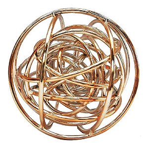 Bola Decorativa Em Metal Cor Cobre Linha Esfera Btc Decor Com 12cm de Diametro