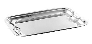 Bandeja Retangular Mimo Style Linha Jaipur 38x27,5cm Em Aço Inox