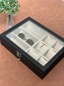 Caixa Organizadora para acessorios com tampa de vidro