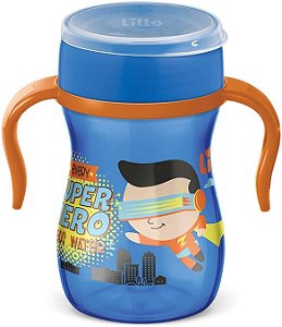 Copo 360º Super Evolution com alça 240ml Azul