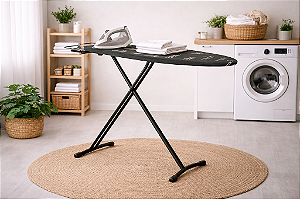 Tábua de Passar Roupas Promie, 151x45cm, 94cm de altura, Pousa Ferro Retrátil - AFER