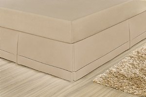 Saia Box Ponto Palito com pregas Macho - Percal 180 fios - Cáqui