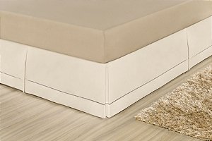 Saia Box Ponto Palito com pregas Macho - Percal 180 fios - Palha