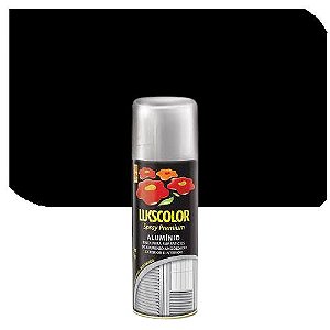 Spray Lukscolor Alumínio Preto Fosco 350 ml