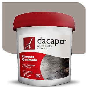 Cimento Queimado Dacapo Para Área Molhada e Fachada Platina Suave 25 Kg