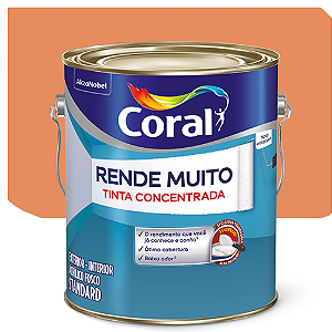 Tinta Acrílica Coral Rende Muito Fosco Laranja Imperial 3,2 Litros