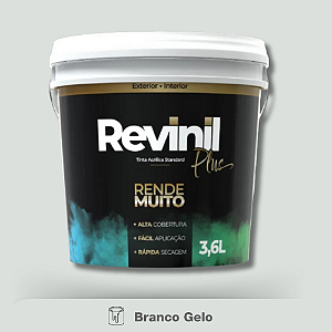 Tinta Acrílica Standard Revinil Rende Muito Branco Gelo 3,6 Litros