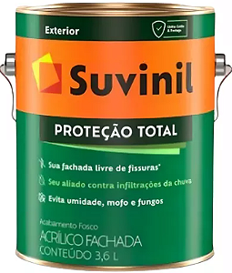 Tinta Acrílica Suvinil Proteção Total Fosco Branco 3,6 Litros