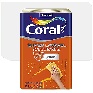 Tinta Acrílica Coral Super Lavável Branco Gelo 18 Litros