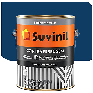 Tinta Esmalte Suvinil Contra Ferrugem Brilhante Azul Del Rey 3,6 Litros