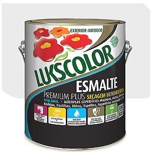 Tinta Esmalte Lukscolor Premium Plus Base Água Fosco Branco 3,6 Litros