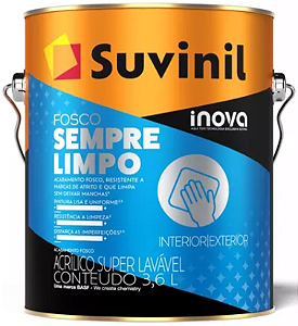TINTA ACRÍLICA LÁVAVEL  SUVINIL SEMPRE LIMPO FOSCO BRANCO NEVE 3,6L