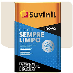 TINTA ACRÍLICA LAVÁVEL SUVINIL SEMPRE LIMPO ALGODÃO EGIPCIO 18L