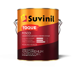 Tinta Acrílica Suvinil Toque Fosco Branco Neve 3,6 Litros