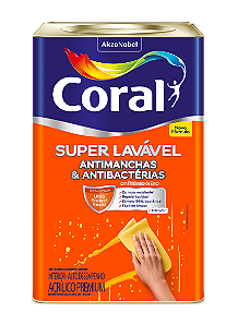Tinta Acrílica Coral Super Lavavel Eggshell Branco 18 Litros