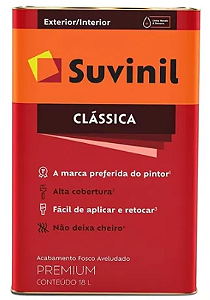 Tinta Látex Suvinil Clássica Fosco Amarelo Canário 18 Litros