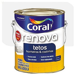 Tinta Acrílica Coral Renova Tetos Fosco Branco 3,6 Litros