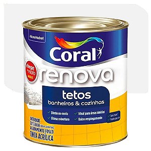 Tinta Acrílica Coral Renova Tetos Fosco Branco 0,9 Litros