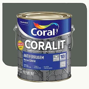 Tinta Esmalte Coral Coralit Antiferrugem Cinza 3,6L