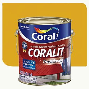 Tinta Esmalte Coral Coralit Ultra Resistência Brilhante Amarelo 3,6 Litros