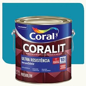 Tinta Esmalte Coral Coralit Ultra Resistência Azul Mar 3,6L