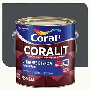 Tinta Esmalte Coral Ultra Resistência Cinza Escuro 3,6L