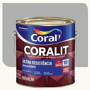 Tinta Esmalte Coral Coralit Ultra Resistência Brilhante Platina/Prata 3,6 Litros
