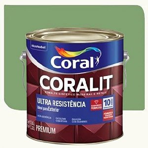 Tinta Esmalte Coral Coralit Ultra Resistência  Brilhante Verde Nilo 3,6 Litros