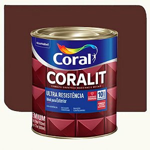 Tinta Esmalte Coral Coralit Ultra Resistência Brilhante Marrom 0,9 Litros