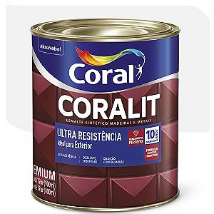 Tinta Esmalte Coral Coralit Ultraresistência  Acetinado Branco 0,9 Litros