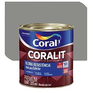 Tinta Esmalte Coral Coralit Ultra Resistência Brilhante Alumínio 0,225 Litros