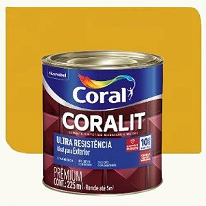Tinta Esmalte Coral Coralit Ultra Resistência Brilhante Amarelo 0,225 Litros
