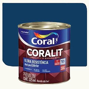 Tinta Esmalte Coral Coralit Ultra Resistência Brilhante Azul Del Rey 0,225 Litros