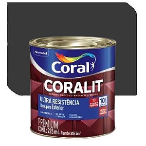 Tinta Esmalte Coral Coralit Ultra Resistência Preto 0,225L