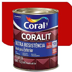 Tinta Esmalte Coral Coralit Ultra Resistência Brilhante Vermelho 0,1125 Litros
