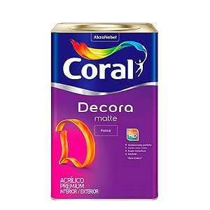 Tinta Acrílica Coral Decora Matte Fosco Branco 18 Litros