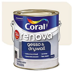 Tinta Acrílica Coral Renova Direto no Gesso Fosco Branco 3,6 Litros