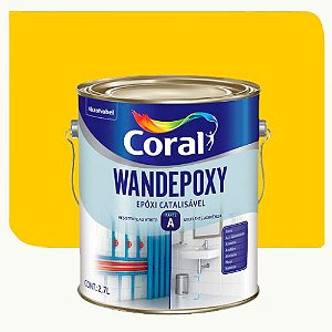 Tinta Esmalte Epoxi Coral Wandepoxy Amarelo Segurança 2,7 Litros
